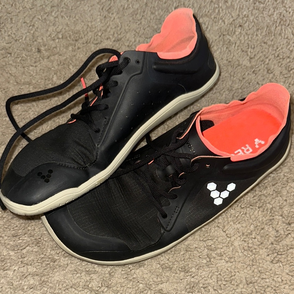 Vivo Barefoot Black and Coral Athletic Sneakers